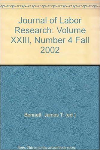 Journal Of Labor Research Volume Xxiii Number 4 Fall 2002 Bennett James T Ed Amazon Com Books