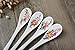 Porlien Gold Accent Floral Porcelain Spoons, Teaspoons 5
