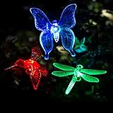 GIGALUMI Solar Garden Lights Outdoor Christmas Lights - 3 Pack Solar Stake Lights Multi-Color Changing LED Garden Lights, Premium Butterfly Decorative Lights for Path, Yard, Lawn, Patio.