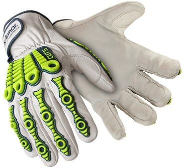 HexArmor 4080 Chrome Series Leather Impact Safety Work Gloves 8 Medium