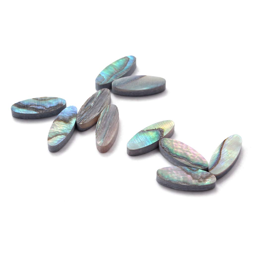 Alnicov 10Pcs Guitar Inlay Dots, 4.2MM Oval Fret Board Position Mark Inlay Dots For Guitar Bass Ukulele,Abalone Shell