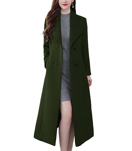 Amazon.com: PENER Women's Charming Long Wool Trench Coat Winter