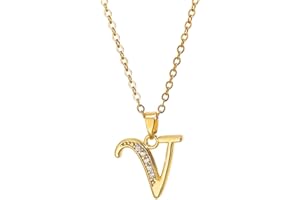 Kyazeo 18K Gold Plated Initial Necklaces for Women Dainty Letter Choker Personalized Name Necklace Tiny CZ Pendant Every Jewe