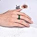 King Will Loop Mens 7mm Black Brushed Grooved Green Thin Line Tungsten Carbide Wedding Ring Beveled Edge