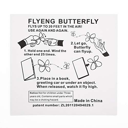 B bangcool Magic Flying Butterflies, Magical Fly Butterfly Natural Wind Up Powered Fly Up Fairy Butterflies for All Age People (20 PCS)