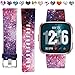 Maledan Pattern Bands Compatible with Fitbit Versa/Versa 2/Versa Lite/SE, Water Resistant Flexible Printed Strap for Versa Smart Watch, Starry Night, Small