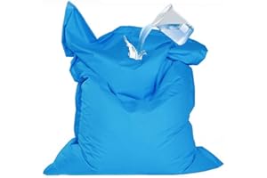 SXBCyan Outdoor/Home Waterproof Bean Bag No Filler - Floating Bean Bag for Pool- Bean Bag Chair- Bean Bag Cover- Bean Bag Couch- Reusable Bean Bag for Swimming(Lake Blue,M-120x145cm-cover)