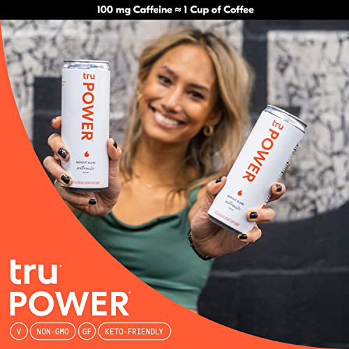 Tru Power Sparkling Water, Keto Pre Workout Energy Drinks with BCAA and