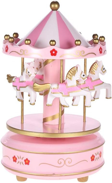 Muslady Merry-Go-Round Carousel Music Box Classical Melody Birthday Christmas Festival Musical Gift for Children Kids