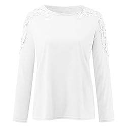 Women's Plus Size Long Sleeve Shirts Lace Hollow