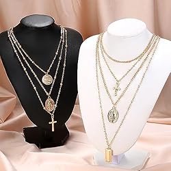 ORAZIO 2PCS Layered Necklace for Women Girl Cross