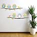 Canserin Six Owls Bird Wall Stickers, Removable Environmentally Mural Decal