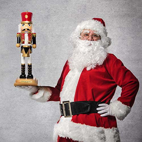 FAO Schwarz 20" Inch Nutcracker Drummer Prince, Articulated Moving Jaw Lever, Solid Wood Construction and Hand-Painted Details, Classic Toy Soldier Style for Holidays and Christmas