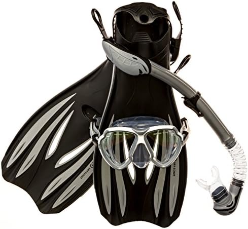 Sea Scout Adult Snorkeling Set - Dry-top Snorkel/Fins / Mask