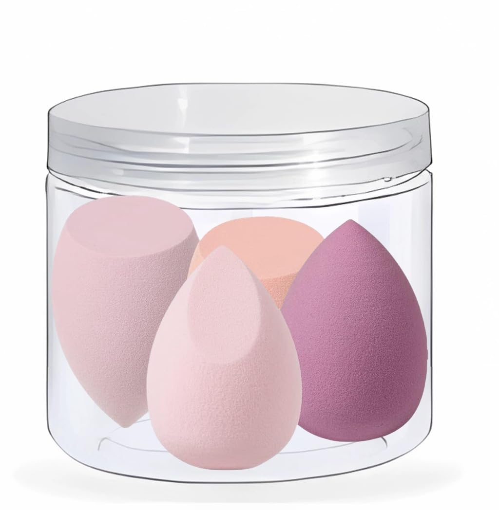 Stianiiile Makeup Sponge Set of 4, Latex Free, Blender Beauty for Liquid, Cream, and Powder, Soft and Flexible, Beauty Sponges,Super Soft Beauty Cosmetic