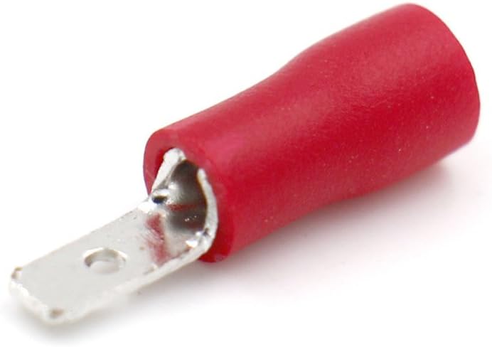 Balmann Spade Terminals Red Pin Size 2.8 mm Crimp Terminals Insulated for Electronics and Hobby – CABLE LUGS Pack of 25)