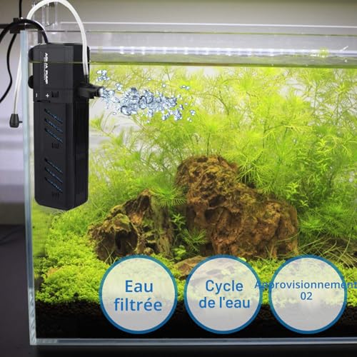 NO.17 12W Aquarium Filter, Adjustable Internal Aquarium Filter with Water Pump 1200L/H for Aquarium 300-500L