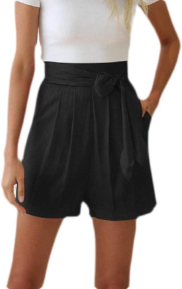 high rise tie shorts