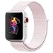INTENY Sport Band Compatible for Apple Watch 38mm, Breathable Nylon Sport Loop, Strap Compatible for iWatch Series 3, Series 2, Series 1, Hermes, Nike+, Edition (Pearl Pink, 38mm)