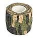 OUTERDO 6 Rolls 14.8x0.16ft Military Camouflage Tape Camo Wrap Outdoor Self-adhesive Protective Camo Form Non-woven Fabric Camo Stretch Bandage for Hunting Gun,Firearms,Knives,Flashlight,Woodland Camo