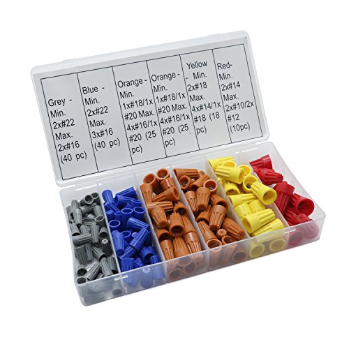 HUELE Ele-al Wire Connectors Screw Terminals with Spring Insert Twist Nuts Caps Connection Assortment Set for Home,Speaker,Automotive, 158Pcs