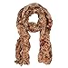 TrendsBlue Unique Two Sided Flower and Cherry Print Scarf, Beige