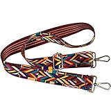 Wide Strap 122 cm Replacement Guitar Style Multicolor Canvas Crossbody Strap for Handbags (Silver)