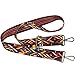 Wide Strap 122 cm Replacement Guitar Style Multicolor Canvas Crossbody Strap for Handbags (Silver)