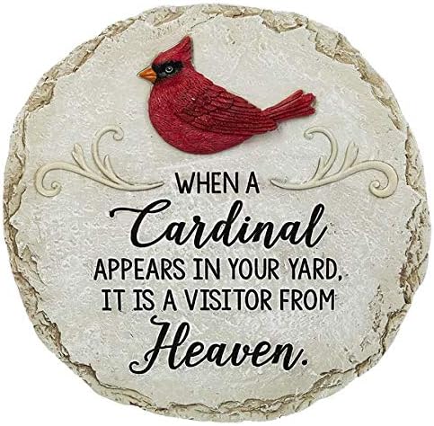 Hardscaping Materials - Holiday Treasures Garden Stepping Stone When a Cardinal Appears in Your Yard, It is a Visitor from Heaven Memorial Gift Remembrance Gift Christmas Garden Décor with Cardinal