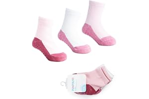 Kit Meia Pimpolho Bebe Antiderrapente Número 21 ao 25, Kit com 3 Pares de Meias Lisas Infantil, Base Escura,Algodão e Elastano, Tamanho 1 a 