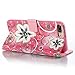 iPhone 7 Plus Case,iPhone 8 Plus Case,Magnetic PU Leather Shock Proof Wallet Case Lightweight Kickstand Flip Folio Case Card Holder with Strap Birthday Xmas Halloween for Apple iPhone 7 Plus-Flowers