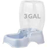 Petmate Pet Cafe Cat and Dog Water Dispenser, 3 Gallon | Automatic Gravity Waterer in Pearl Ash Blue with Easy Grab Base, Wide Mouth Bottle for Hand Washing, Made in USA