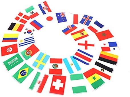 MAYATOWN 2018 World Cup String Flag,32 Teams Countries Soccer Decoration Banners for Restaurants, Sport Bars, Game Night 26.2 Feet 32 Flags