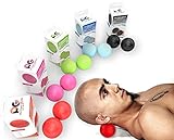 Premium Massage Balls, Firm Lacrosse Ball Set Roller, Deep Tissue Trigger Point, Foot Massager, Mobility, Acupressure, Plantar Fasciitis, Reflexology, Therapy & Myofascial Release (LACR RED 2 PACK)
