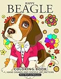 Happy Beagle Coloring Book: Dog coloring book for dog and puppy lover by