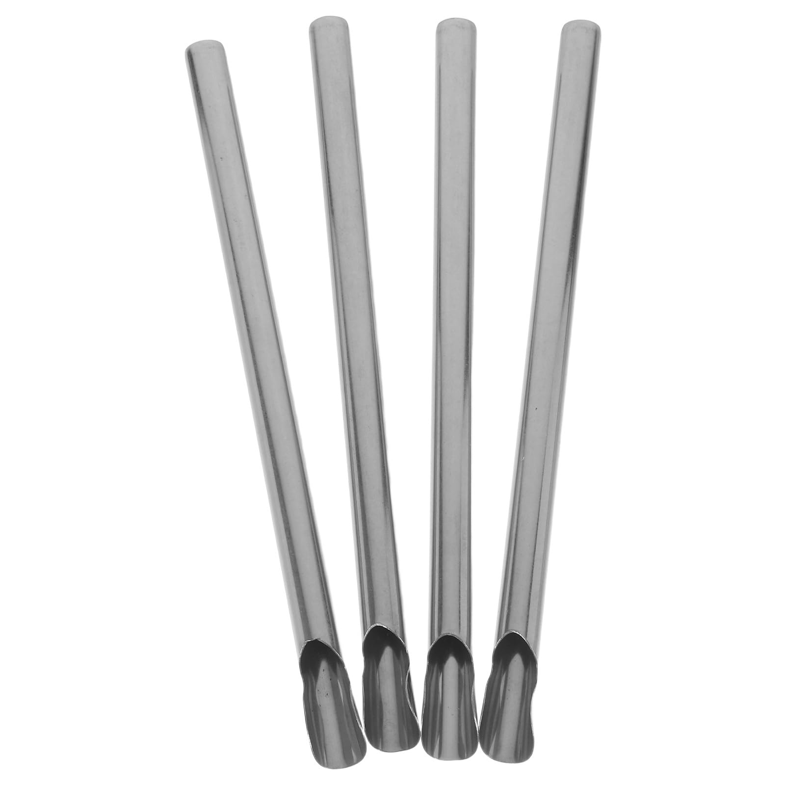 Luxshiny 4-Pack Reusable Stainless Steel Straws 8.46 Inch Metal Drinking Straw Stirrer for Milk Tea Smoothies and Drinks