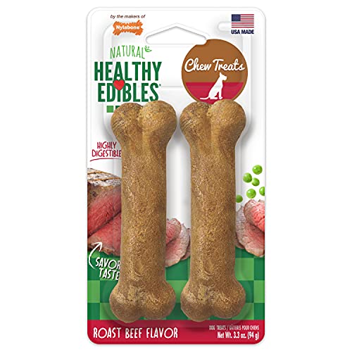 Nylabone Healthy Edibles Roast Beef Flavor Chew Treats for Dog 2 count