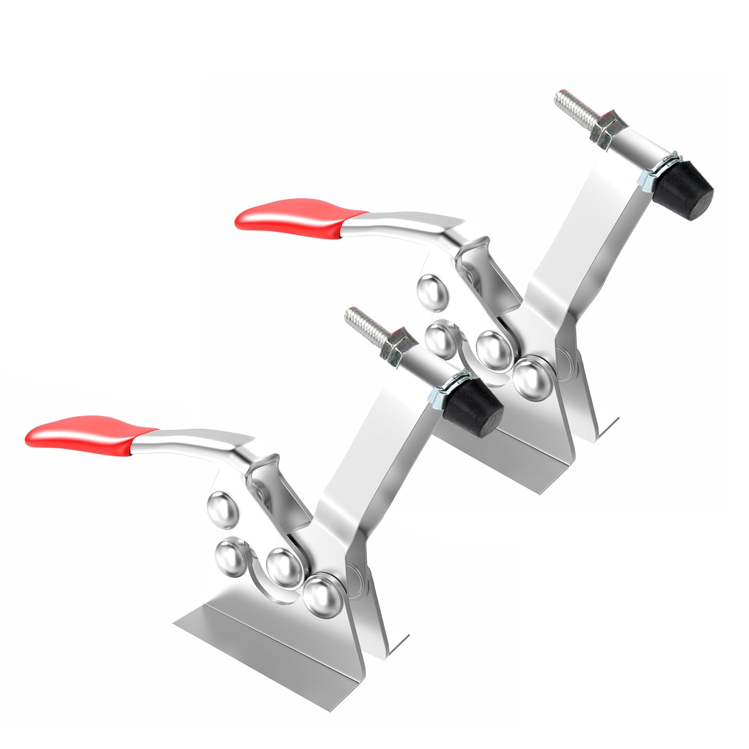 2Set Antislip Horizontal Quick Release Clamp 440lbs Holding Capacity for Suitable for Toolbox, Door, Box, Trunk, Tractor Cover, Smoke Cover, Woodworking Fixture and Quick Release Pull Lock.