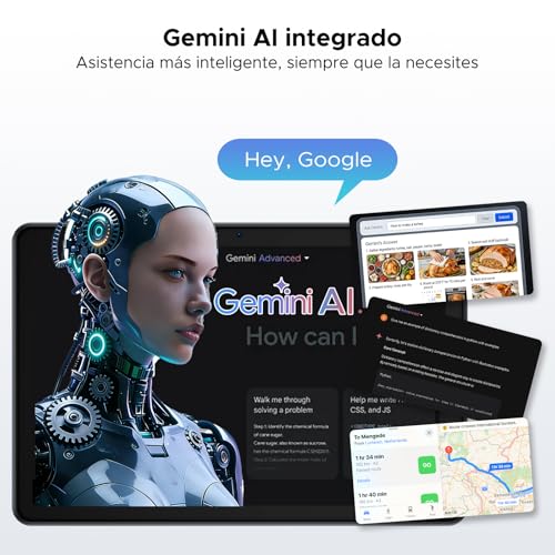 Luzglo P10 Tablet Android 16, Tablet 10 Pulgadas 48GB RAM+128GB ROM/2TB TF, Gemini AI, 90Hz Screen, 7000mAh, 5W OTG, 5G WiFi, Face ID, OTG, GPS, 3.5mm, Widevine L1, Tableta con Teclado y Lapiz, Gris