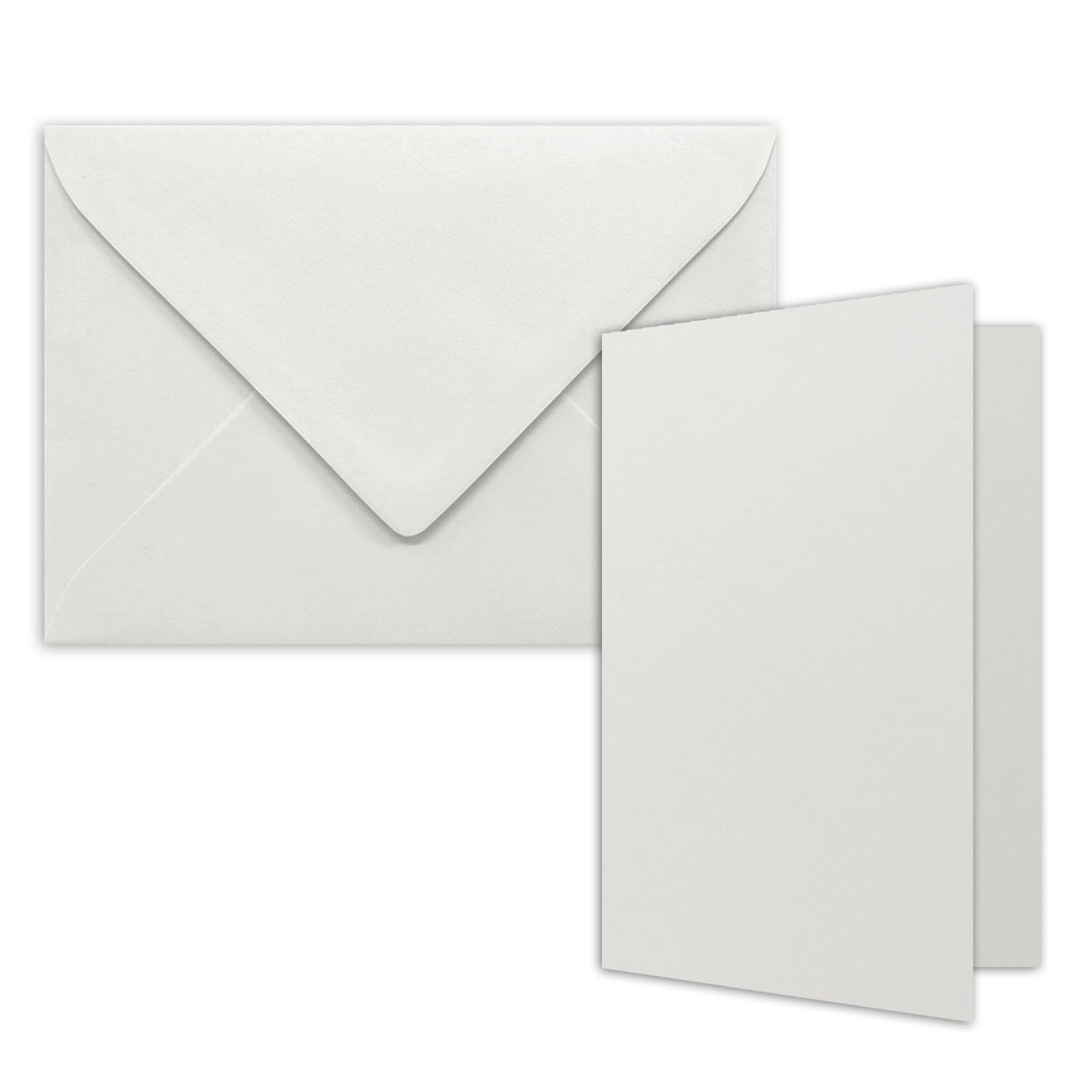 25x DIN B6 folding card set with envelopes in light grey (grey) - 120 x 170 mm - ideal for invitation cards, wedding, baptism, communion, confirmation - Brand: FarbenFroh