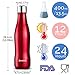 Onebttl Aqua Stainless Steel Double-walled Insulated Bottle (Red) Ideal for outdoor, school, travel, hiking & Pefect for keeping coffee, tea, ice cubes, beverage Hot & Cold - 400ml /13.5oz