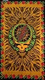 Sunshine Joy Grateful Dead 3D Steal Your Face & Roses Tapestry Tablecloth Wall Art Beach Sheet Huge 60x90 Inches - Amazing 3D Effects