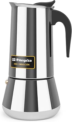 KFI 1260 - Cafetera Italiana, 12 Tazas, Asa, Válvula de Seguridad, Acero Inoxidable