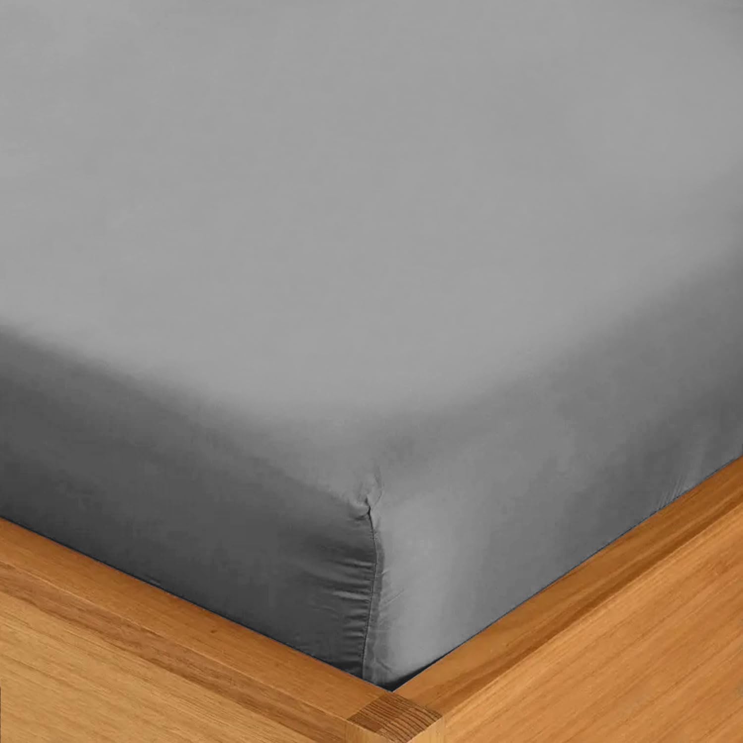 Single Fitted Sheet - 90 x 190cm with 30cm Deep Pocket, Soft Brushed Microfibre, Wrinkle-Free, Easy Care, Fade & Shrink Resistant by MAGNA COLLECTION (Grey, Single)