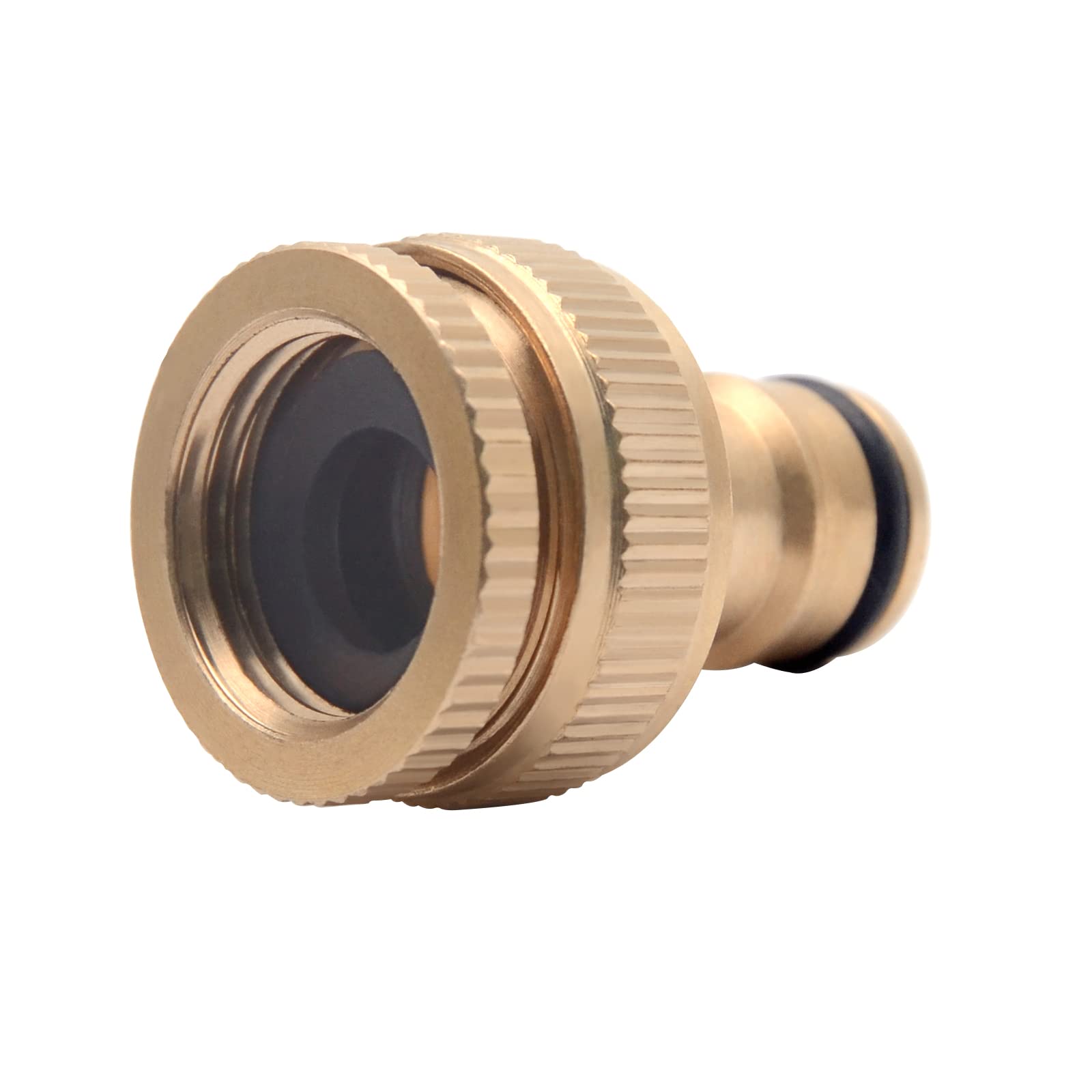 1 Pcs Brass Garden Hose Tap Connector for Hose Pipe 1/2" and 3/4" Hose Connector 2 in 1 Female Thread Faucet Adapter Hose Fittings for Garden Farmhouse Home