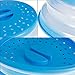 OUCHAN Collapsible Microwave Plate Cover Colander Strainer for Fruit Vegetables,BAP Free and Non-toxic (Blue)
