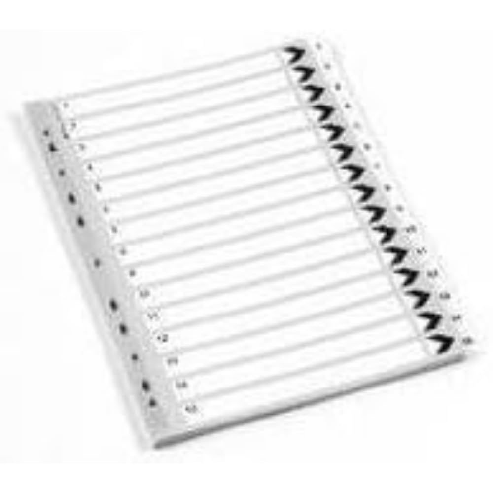 Q-Connect Index 1-15 Board Reinforced White (10 Pack)