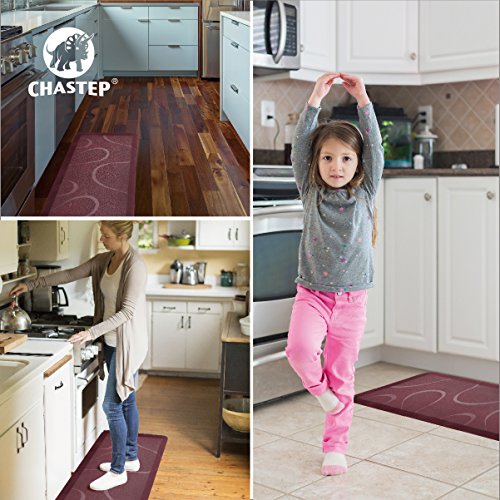 Chastep Premium Anti Fatigue Kitchen Mat 24"x60", No Curl&Smells, Ergonomically Engineered for Standing Desk or Workstations, Anti-Slip Comfort Floor Mats Non-Toxic and Waterproof, Cherry