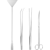 Ohtomber 4PCS Aquascape Tool Aquarium Kit with Tweezers Scissors Scraper | Rustproof Stianless Steel, Long Handle, For Trimming Scraping Reptile Feeding, Fit Aquariums Terrariums, Tank Maintenance Set