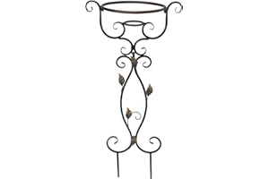 VCUTEKA Gazing Ball Stand, Metal Gazing Globe Stand for 8-10 Inch Garden Gazing Globe, Indoor/Outdoor Décor Accessories, Brow